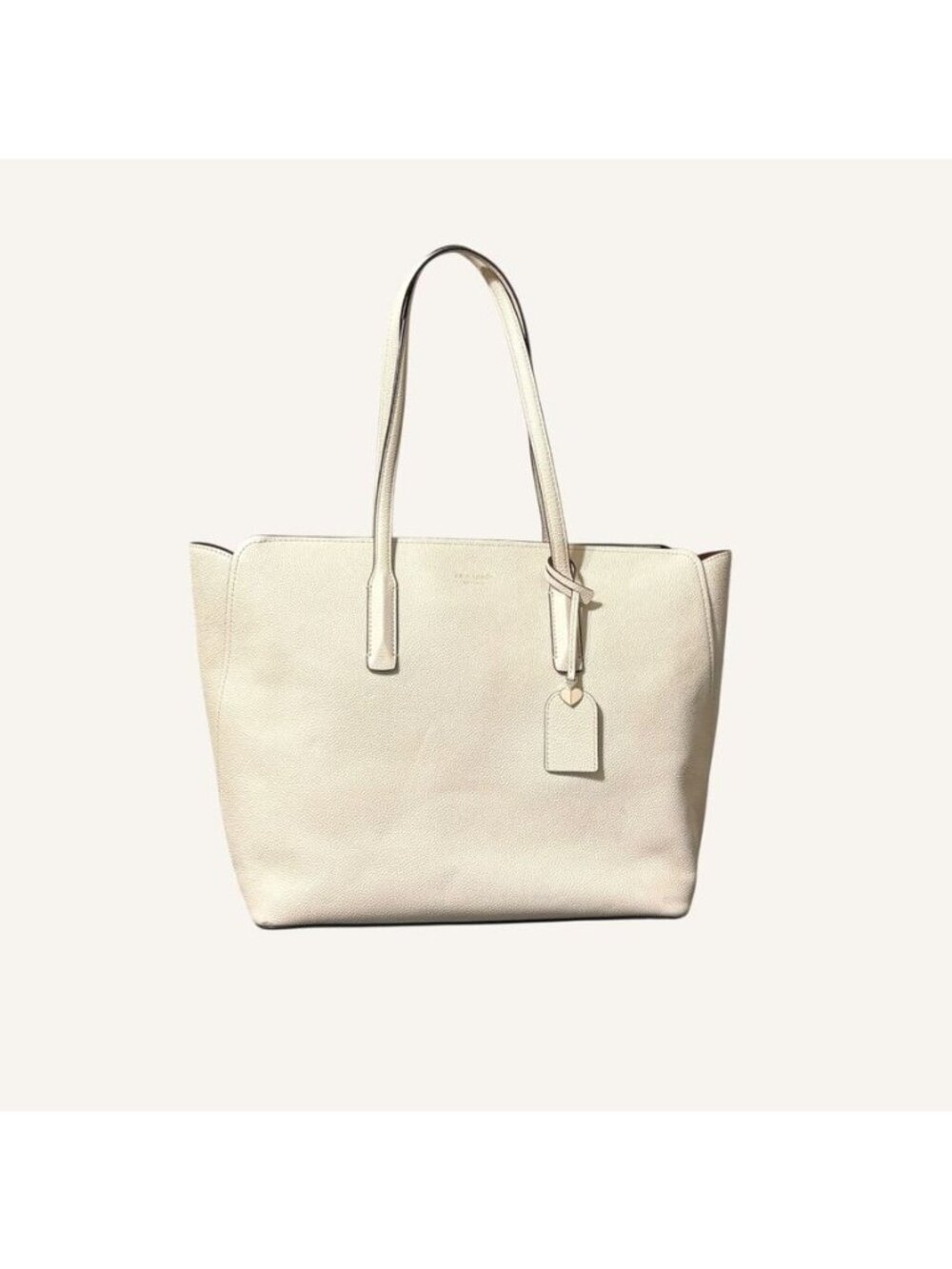 Kate Spade Large Margaux Leather Tote Cream Vanilla Classic Travel Work - Picture 2 of 13